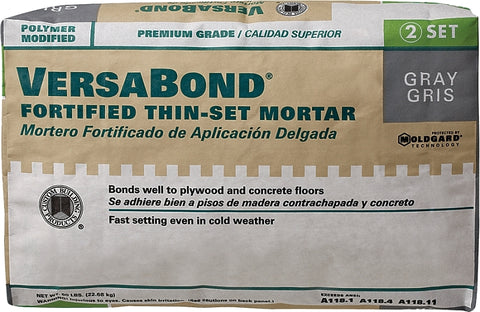 Custom VersaBond Flex Series MTSG50 Thin-Set Mortar, Gray, Powder, 50 lb Bag