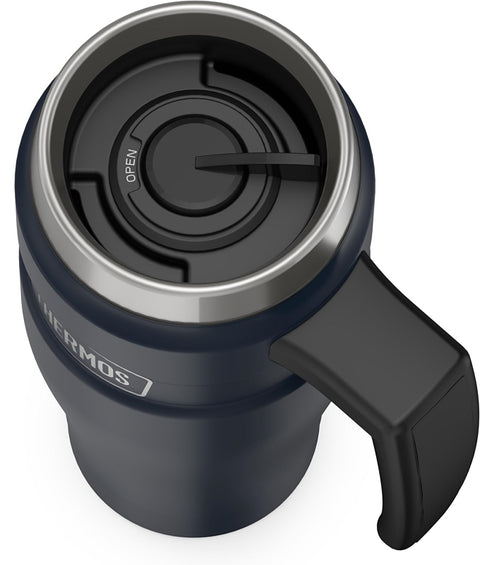 Thermos Stainless King Series SK1000MDB4 Travel Mug, 16 oz Capacity, Leak-Proof Lid, Stainless Steel, Midnight Blue