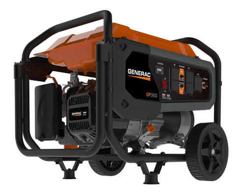 Generac GP 7678 Portable Generator, 30 A, 120 V, Gasoline, 3.7 gal Tank, 10.5 hr Run Time, Recoil Start