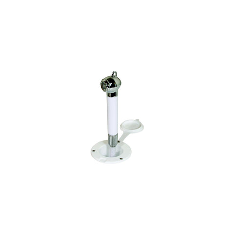 Scandvik 10055 Recessed Transom Shower White With 6' Nylon Hose, Horizontal Mount Only