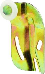 Prime-Line N 6508 Roller Assembly, 3/4 in Dia Roller, 1/4 in W Roller, Nylon, Brown, 1-Roller, 50 lb, Side Mounting