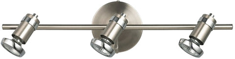 Canarm IT391A03BCH10 Track Lighting Fixture, 21 in W x 4-3/4 in H Dimensions, 50 W, 3-Lamp, Brushed Pewter/Chrome