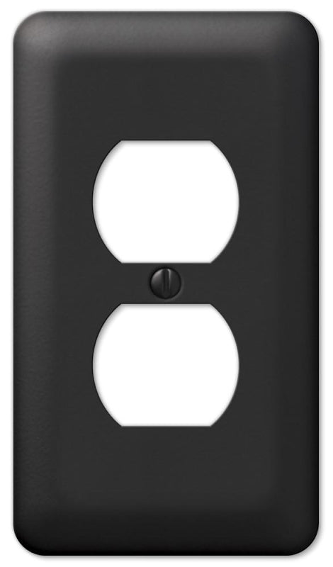 Amerelle Devon Series 935DBK Wallplate, Duplex, 5 in L, 2-13/16 in W, 1-Gang, Steel, Black, Pack of 6