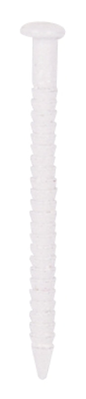 ProSource NTP-158-PS Panel Nail, 16D, 1 in L, Steel, Painted, Flat Head, Ring Shank, White, Pack of 4