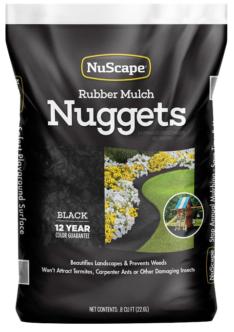 GroundSmart GSNG08BK72 Landscape Mulch, Rubber, Espresso Black, 0.8 cu-ft