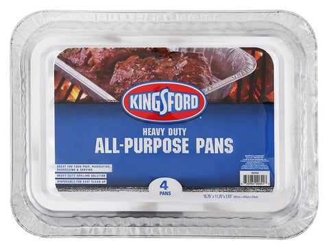 Kingsford BBP38261 All Purpose Aluminum Pan, 15-3/4 in L, 11-1/4 in W, Aluminum