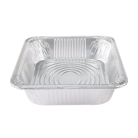 Glad BBP19935 Disposable Steam Pan, Aluminum, Silver, 12-1/2 in L, 10-1/4 in W, 2-1/2 in H, Dishwasher Safe: No, Pack of 24