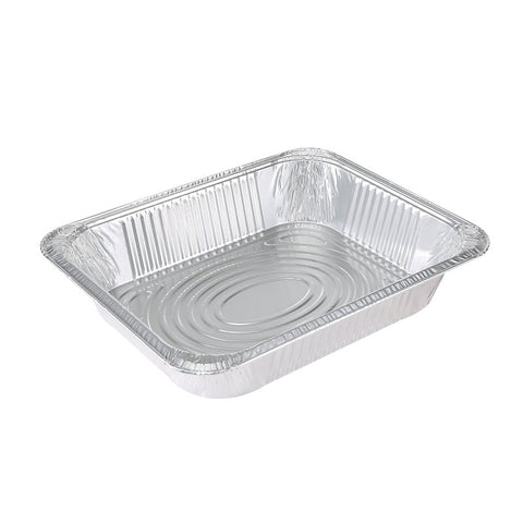 Glad BBP19935 Disposable Steam Pan, Aluminum, Silver, 12-1/2 in L, 10-1/4 in W, 2-1/2 in H, Dishwasher Safe: No, Pack of 24
