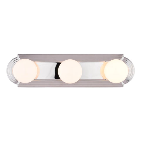 Boston Harbor 046043-CHROME Vanity Bar Fixture, 100 W, 3-Lamp, G Lamp, Steel Fixture, Polished Chrome Fixture
