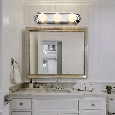 Boston Harbor 046043-CHROME Vanity Bar Fixture, 100 W, 3-Lamp, G Lamp, Steel Fixture, Polished Chrome Fixture
