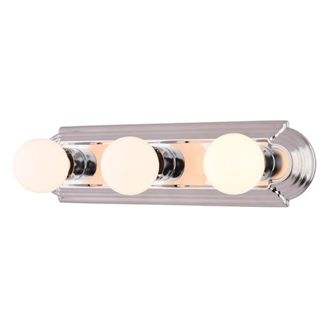 Boston Harbor 046043-CHROME Vanity Bar Fixture, 100 W, 3-Lamp, G Lamp, Steel Fixture, Polished Chrome Fixture