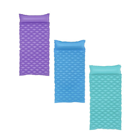 H2OGO! Float 'n Roll Series 44020 Air Mat with Pillow, Inflatable Profile, Vinyl, Purple