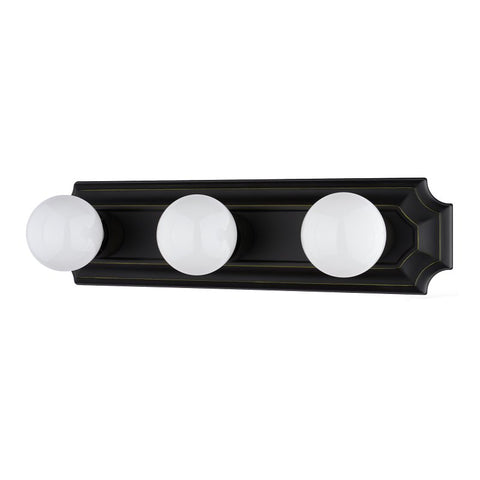 Boston Harbor 045233-VB Vanity Bar Fixture, 100 W, 3-Lamp, G Lamp, Steel Fixture, Venetian Bronze Fixture