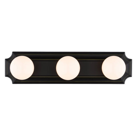 Boston Harbor 045233-VB Vanity Bar Fixture, 100 W, 3-Lamp, G Lamp, Steel Fixture, Venetian Bronze Fixture