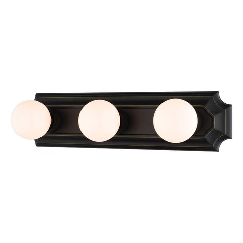 Boston Harbor 045233-VB Vanity Bar Fixture, 100 W, 3-Lamp, G Lamp, Steel Fixture, Venetian Bronze Fixture