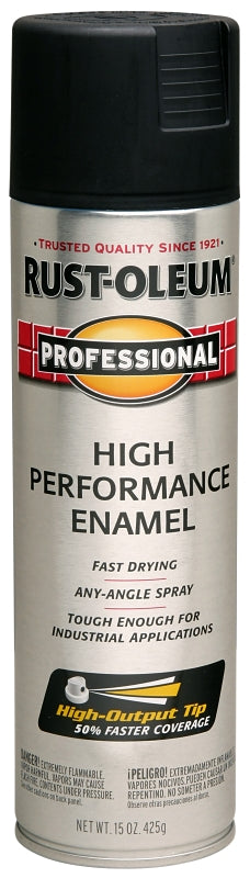 Rust-Oleum 239107 Enamel Spray Paint, 15 oz Can, 14 sq-ft Coverage Area, Solvent Base, Semi-Gloss, Black
