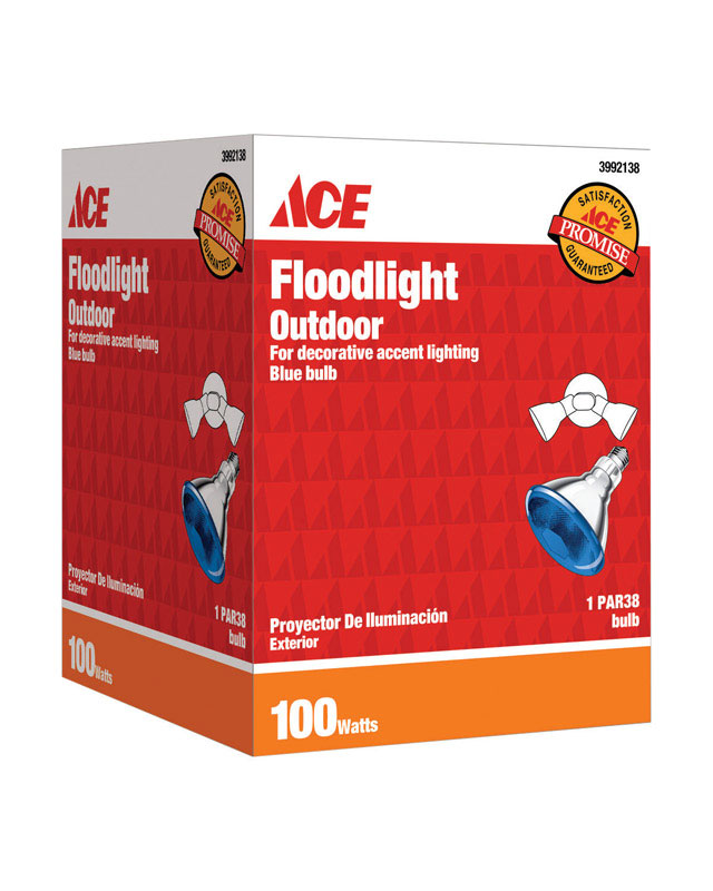 Ace Incandescent Light Bulb 100 watts Floodlight PAR38 Medium Base (E2 ...