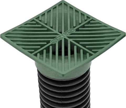 NDS 05 Drain Grate, 6 in Dia, 5.88 in L, 5.88 in W, Square, 1/4 in Grate Opening, HDPE, Green, ADA Compliant