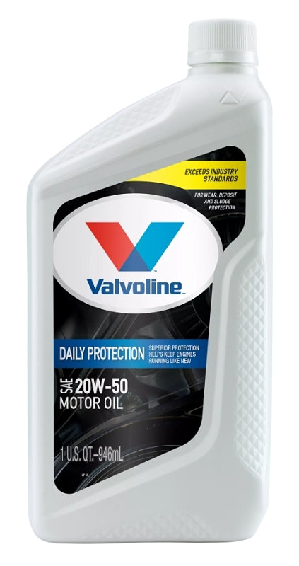 Valvoline Daily Protection 822344 Synthetic Blend Motor Oil, 20W-50, 1 qt, Bottle, Pack of 6