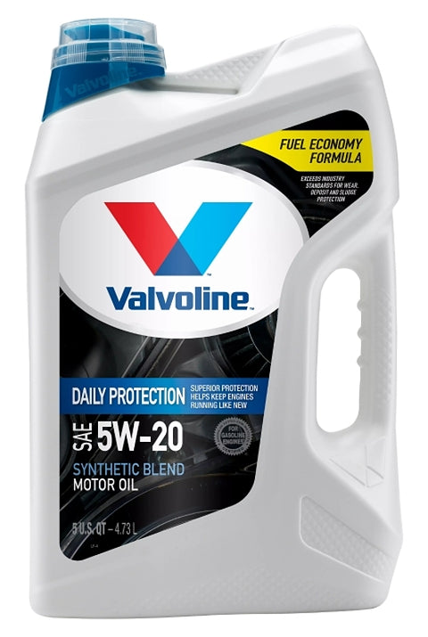 Valvoline Daily Protection 881158 Synthetic Blend Motor Oil, 5W-20, 5 qt, Jug, Pack of 3