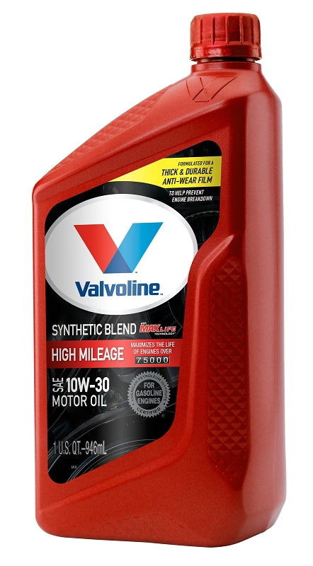 Valvoline 797976 Synthetic Blend Motor Oil, 10W-30, 1 qt, Bottle, Pack of 6