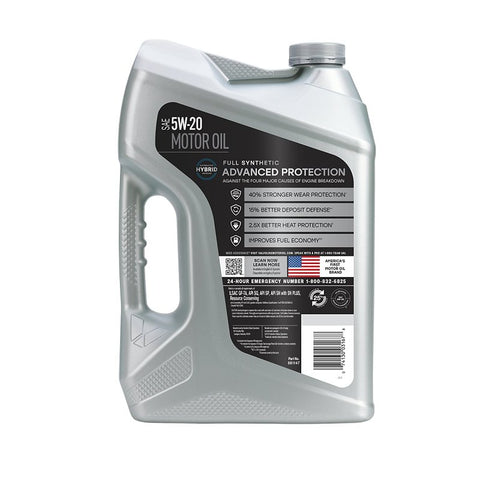 Valvoline 881147 Advanced Full Synthetic Motor Oil, 5W-20, 5 qt Jug, Pack of 3