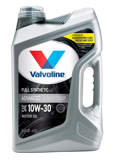 Valvoline 881165 Advanced Full Synthetic Motor Oil, 10W-30, 5 qt Bottle, Pack of 3