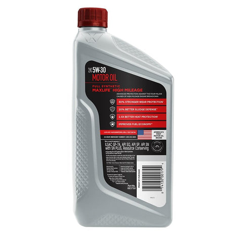 Valvoline VV179 Motor Oil, 5W-30, 1 qt, Pack of 6
