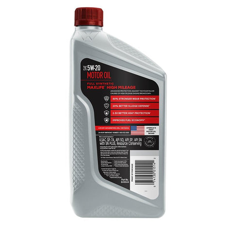 Valvoline 849644 Motor Oil, 5W-20, 1 qt Bottle, Pack of 6