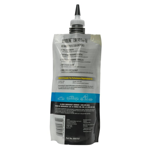 Valvoline FlexFill 889787 Advanced Full Synthetic Gear Oil, 75W-140, 1 qt Pouch, Pack of 4