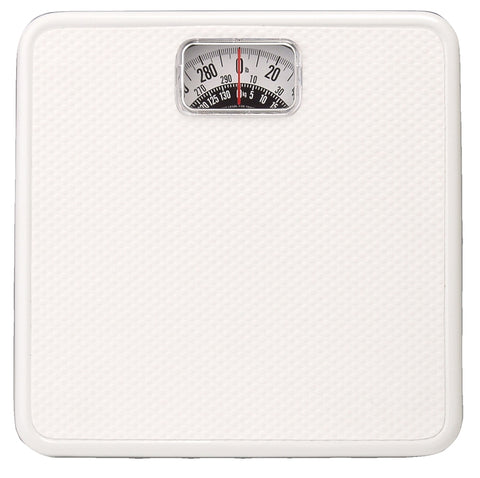Taylor 20004014EXP Bathroom Scale, 300 lb, Analog Display, Steel Housing Material, White, 10-1/2 in OAW, 10-1/4 in OAD
