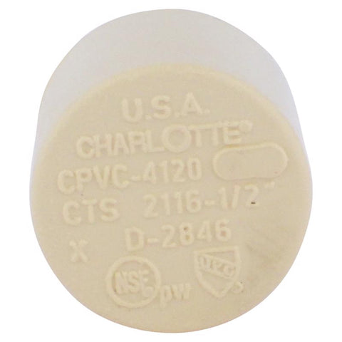 Charlotte Pipe FlowGuard 1/2 in. Hub CPVC Cap 1 pk, Pack of 25