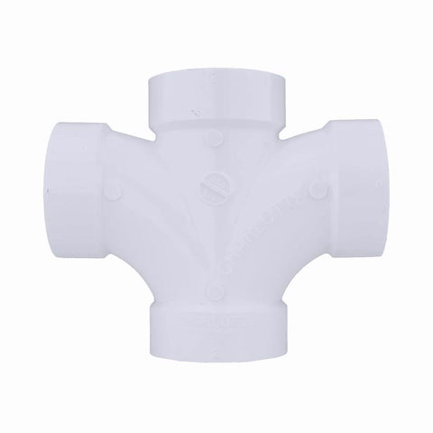 Charlotte Pipe Schedule 40 2 in. Hub X 2 in. D Hub PVC Double Sanitary Tee 1 pk