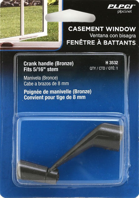 Prime-Line H 3532 Crank Handle, 2-11/16 in Projection, Zinc, Bronze