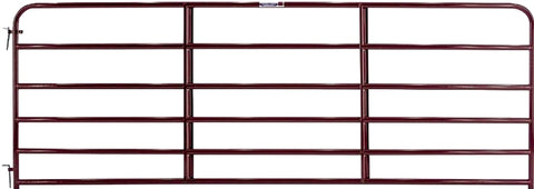 Tarter 6ER16 Tube Gate, 16 ft W Gate, 50 in H Gate, Steel Frame, Red