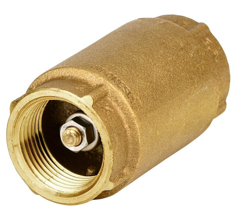 Water Source CV-100NL Check Valve, 1 in, NPT, 200 psi Pressure, Brass Body