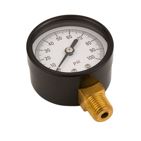 Water Source M1002-4L Pool Pressure Gauge, 1/4 in Connection, Steel Gauge Case, 100 psi