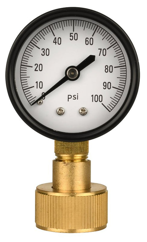 Water Source WSPGH100 Pressure Gauge, 3/4 in Connection, Female, 2 in Dial, 0 to 100 psi