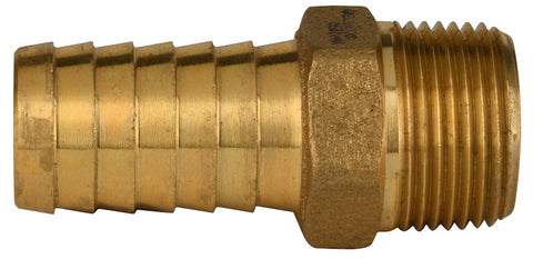 Water Source MA75NL Pipe Adapter, 3/4 in, MNPT x Barb, Brass