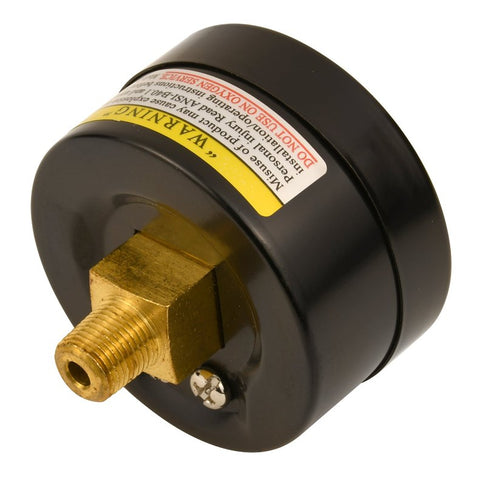 Water Source M1002-8B-RM Pressure Gauge, 1/8 in Connection, Steel Gauge Case, 0 to 100 psi, Back Connection