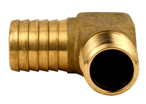 Water Source HE7501NL Heavy-Duty Hydrant Pipe Elbow, 3/4 x 1 in, MNPT x Barb, Brass