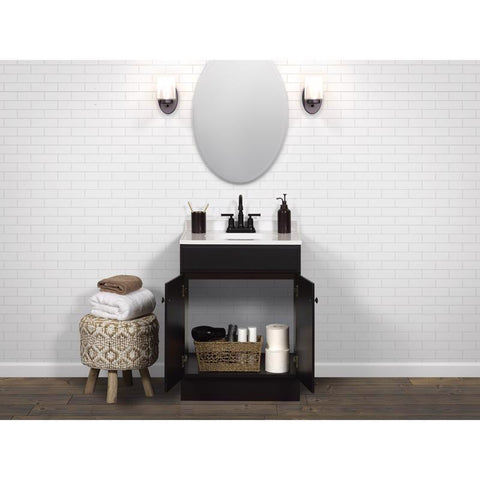 Zenna Home Single Espresso Bathroom Vanity 24 in. W X 18 in. D X 35 in. H