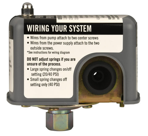 Water Source PSL2040 Pressure Switch, 20 to 40 psi Working