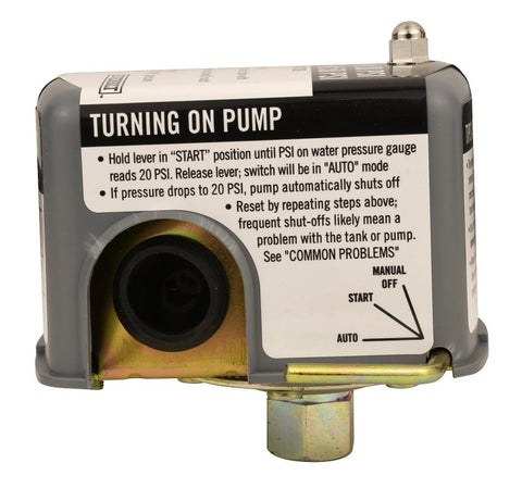 Water Source PSL3050 Pressure Switch, 30/50 psi Working, 1/4 in Female Thread