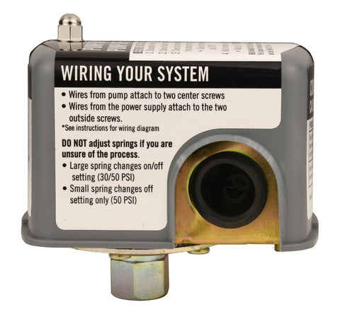 Water Source PSL3050 Pressure Switch, 30/50 psi Working, 1/4 in Female Thread