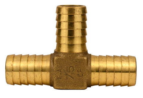 Water Source HT75NL Hydrant Pipe Tee, 3/4 in, Barb x MNPT, Brass
