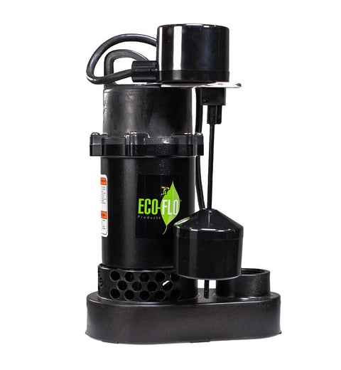 Eco-Flo SPP50V Submersible Sump Pump, 1-Phase, 6 A, 115 V, 1/2 hp, 1-1/4 in Outlet, 32 ft Max Lift Head, 4080 gph
