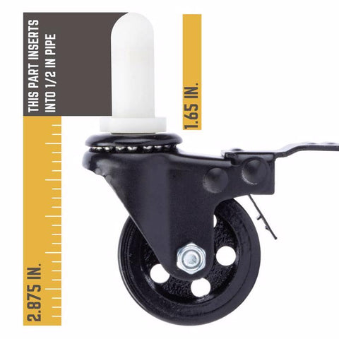 STZ Industries 2 in. D Swivel Polyurethane Caster 75 lb 2 pk