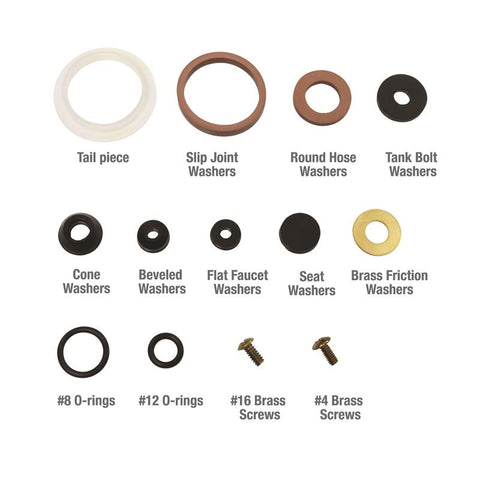 Ace Assorted in. D Rubber Washer Emergency Kit 45 pk, Pack of 6