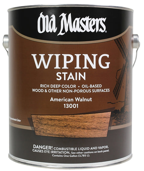Old Masters 13001 Wiping Stain, American Walnut, Liquid, 1 gal, Can, Pack of 2